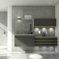 Grå laminat, eg hvid lak. Profil grebsfri