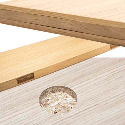 finer-hylder-baldakiner-ophæng Hylder og baldakiner laves på mål, der kan freses ud til ophæng, spots og led. Der kan laves skjult ophæng både i bag og i siden. Hvis der ønskes lange hylder, kan disse samles med fisk. Hylder kan laves i 16,19,22,28 og 56 mm. Hylderne her er lavet i finer, med massive kanter. Overfladen kan også lave i linoleum og laminat.